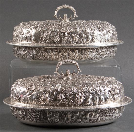 Pair of American repousse sterling 135aab