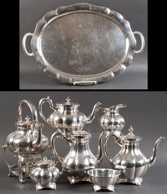 Mexican silver six piece tea and 135aa6