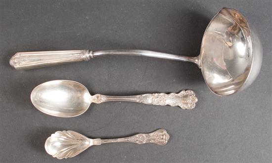 Three silver or silver plate serving
