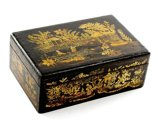 Chinoiserie lacquered letterbox