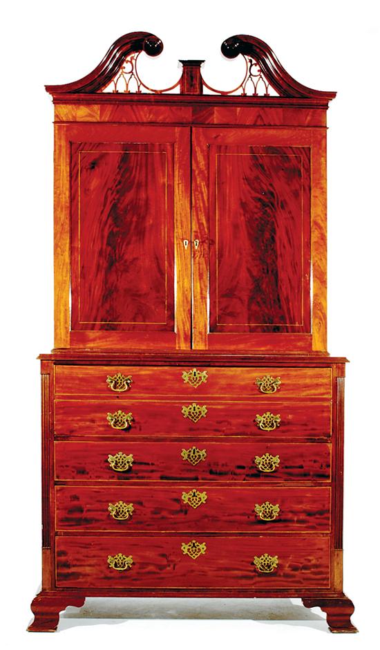 George III mahogany secretary bookcase