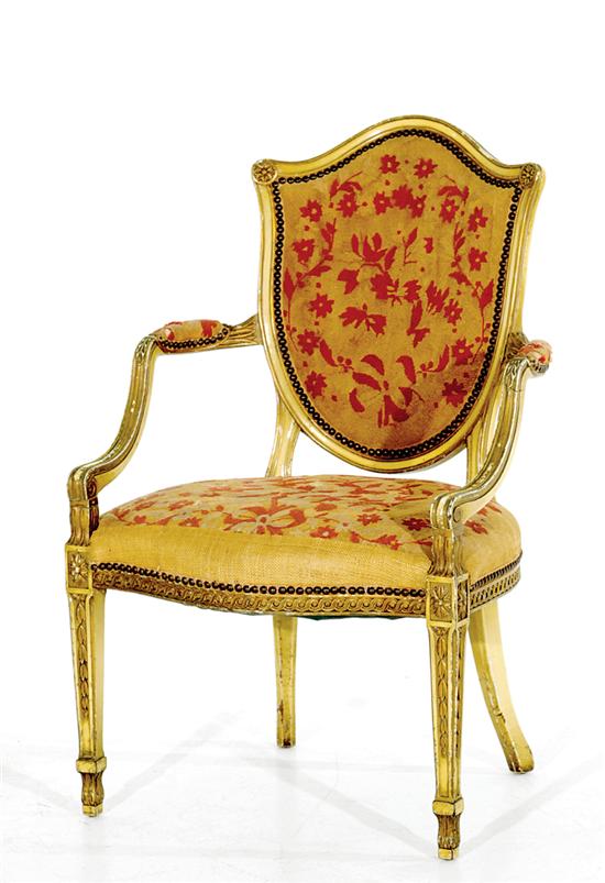 English carved giltwood armchair