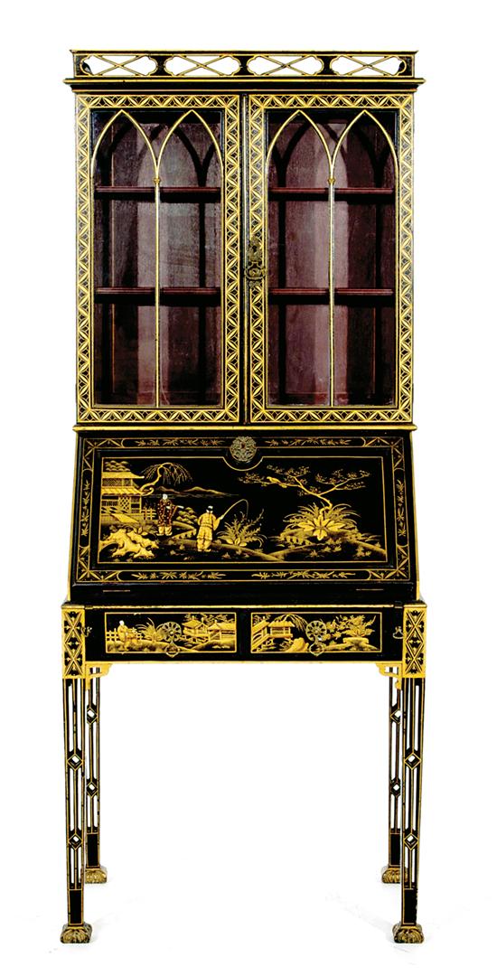 Chinoiserie paint-decorated secretary