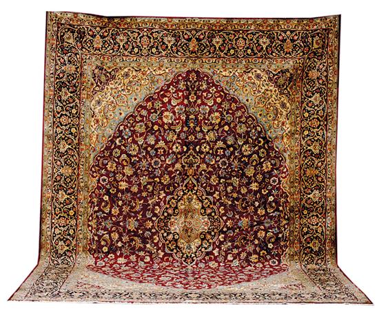 Persian Kashan carpet 9 9 x 13 6  135b76