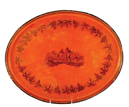 French scenic toleware serving tray