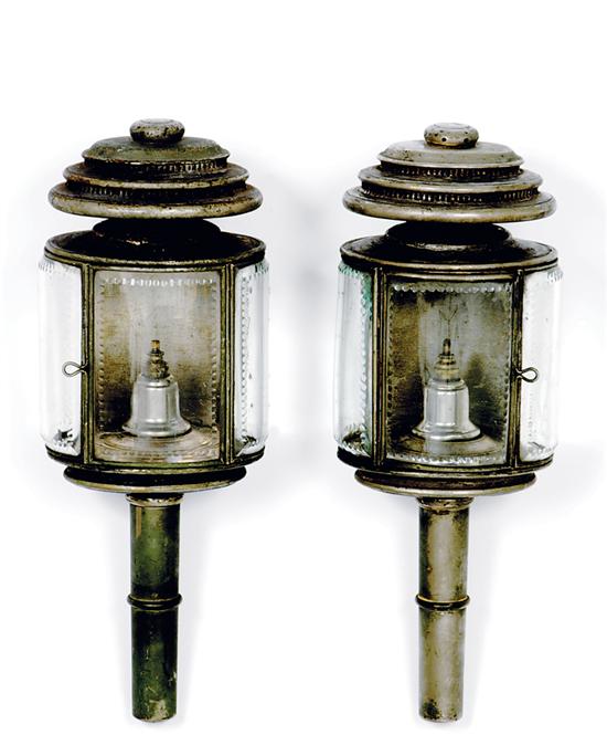 Pair coach carriage lamps English 135b85