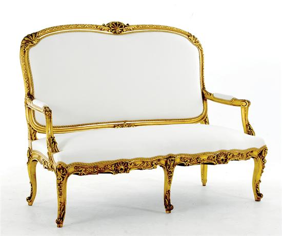 Louis XV style giltwood canape