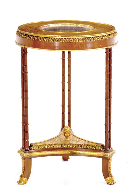 Pair French parcel-gilt mahogany