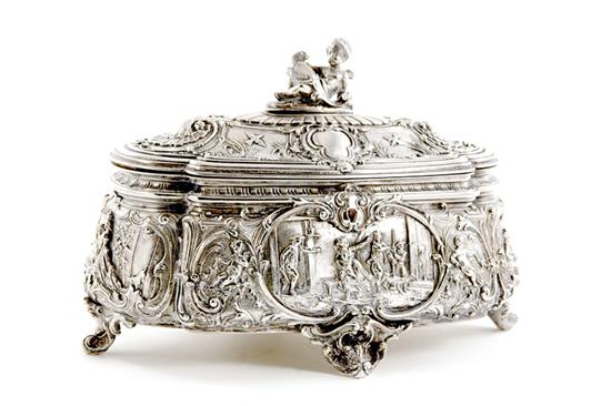 French silverplate trinket box