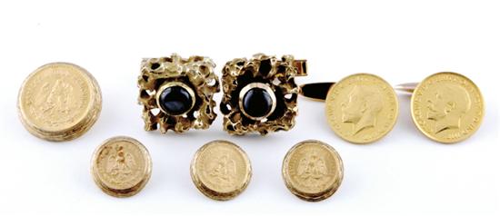 Gold buttons and cuff links 4 Mexican
