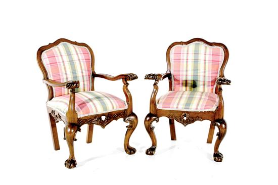 Pair Continental Chippendale walnut 135bd7