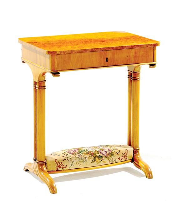 Biedermeier fruitwood sewing table