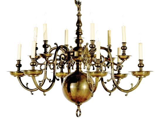 Chapman brass twelve light chandelier 135c16