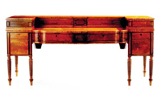 Regency mahogany swellfront sideboard