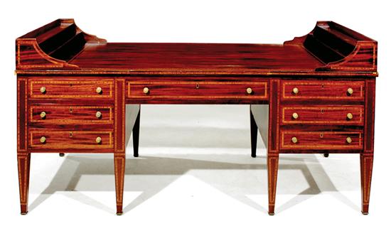 Inlaid mahogany partner s desk 135c62