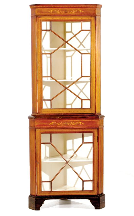 Regency style inlaid mahogany corner 135c65