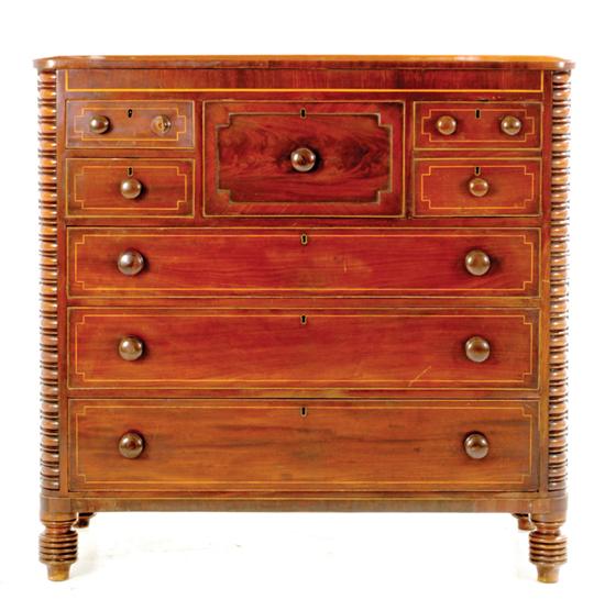 Regency inlaid mahogany chest of 135c6c