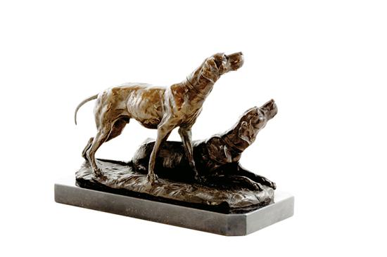 Bronze sculpture of hunting dogs 135c75