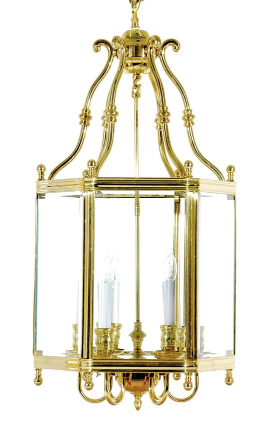 Continental brass hall lantern