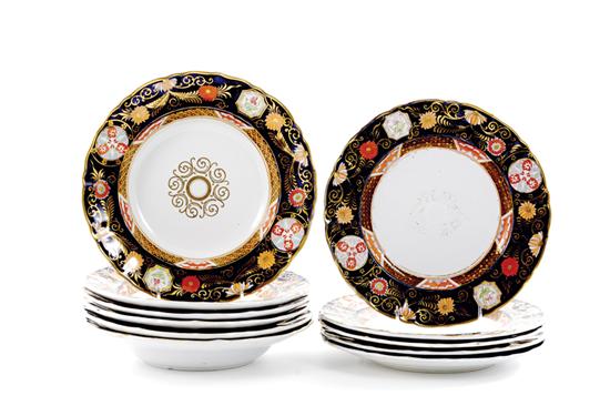 English ironstone soup plates and plates