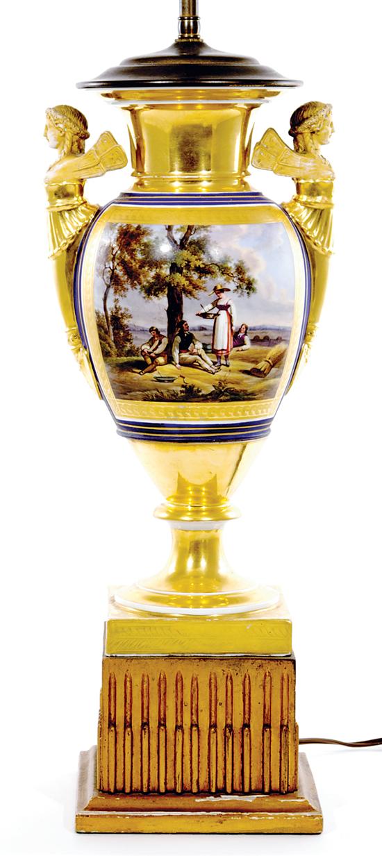 Fine Paris porcelain urn converted 135c8f