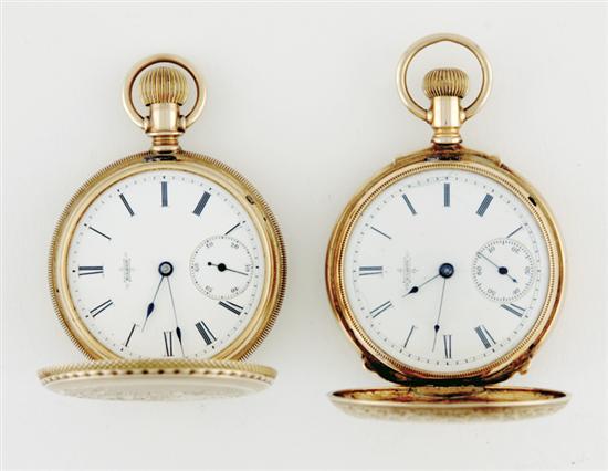 Elgin gold hunting case pocket watches