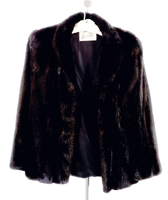 Mink car-length coat dark brown