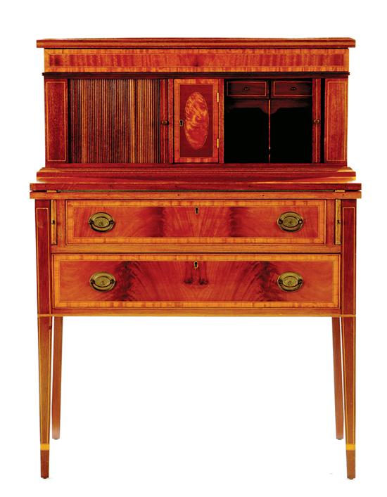 Federal style inlaid mahogany tambour 135d41