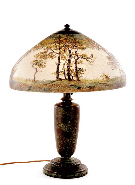 Handel landscape-decorated table lamp