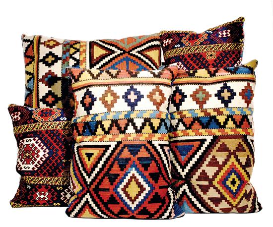 Caucasian mafrash panel pillows