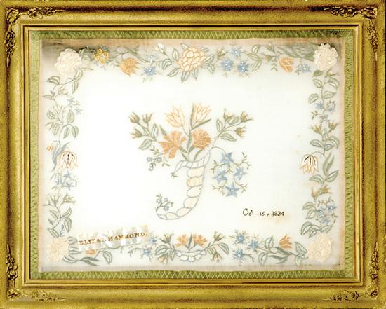 American silk embroidery by Eliza