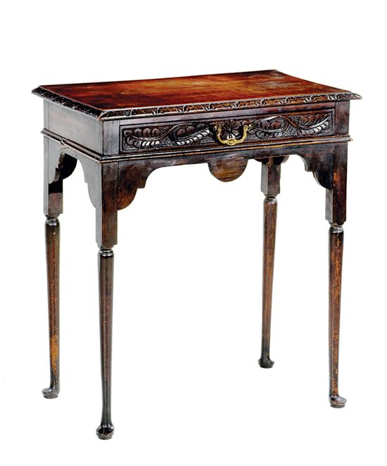 English carved oak side table early