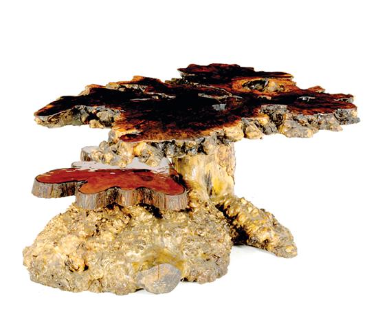 Cypress stump coffeetable resin-coated