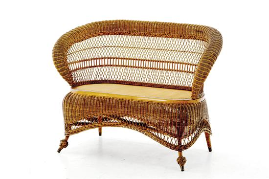 American diminutive wicker settee