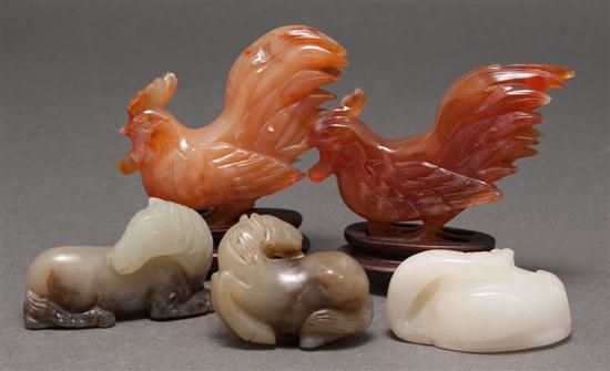 Five Chinese carved hardstone animal 135e78