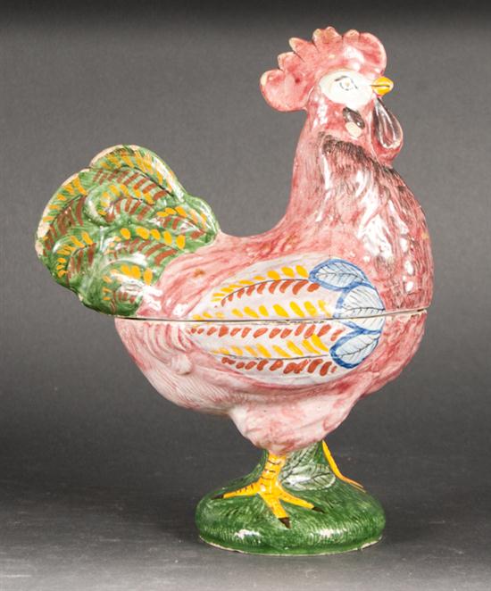 French faience rooster form box 135e86