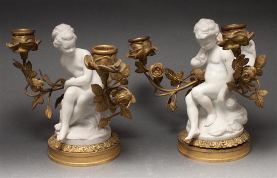 Pair of French figural bisque bronze 135e9a