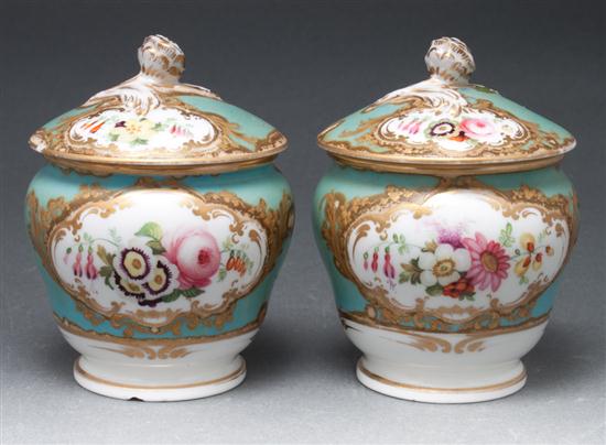 Pair of Porcelain de Paris floral