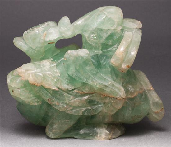 Chinese carved green quartz phoenix 135eab