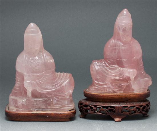 Two Chinese carved rose quartz 135ead