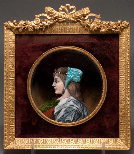 Limoges foil enamel portrait of 135f04
