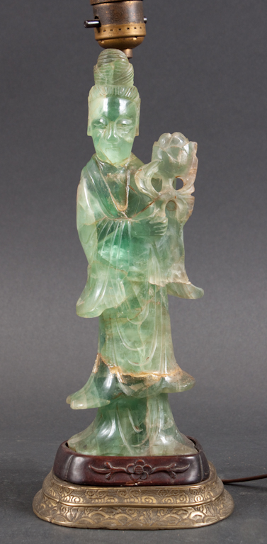 Chinese carved green quartz Quanyin 135f8b