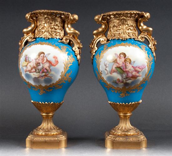 Pair of French ormolu mounted Sevres 135f9b