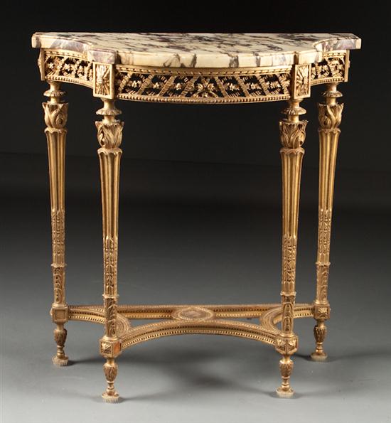 Louis XVI style giltwood marble top 135fba