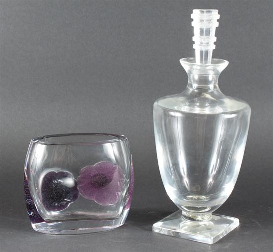 Lalique crystal decanter and a Daum