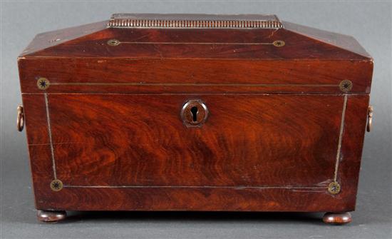 George IV brass inlaid mahogany
