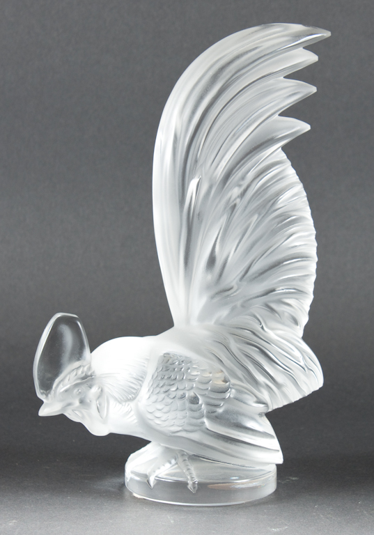 Lalique figure of a rooster molded and
