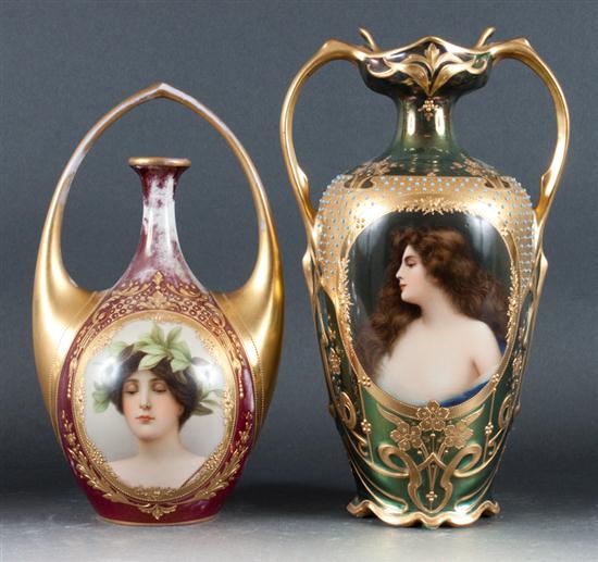 Royal Vienna porcelain portrait vase