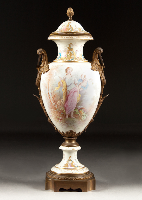 French Sevres style ormolu-mounted