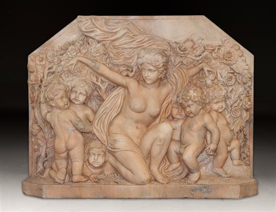 Classical style carved marble relief 1360ca